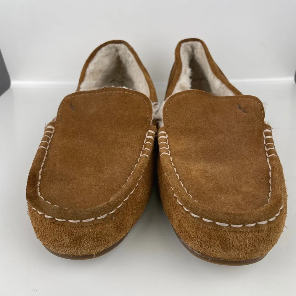 Koolaburra by UGG Lezly Chestnut Suede Faux Fur Moccasin Slippers 1020389 Men 10